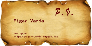 Piger Vanda névjegykártya